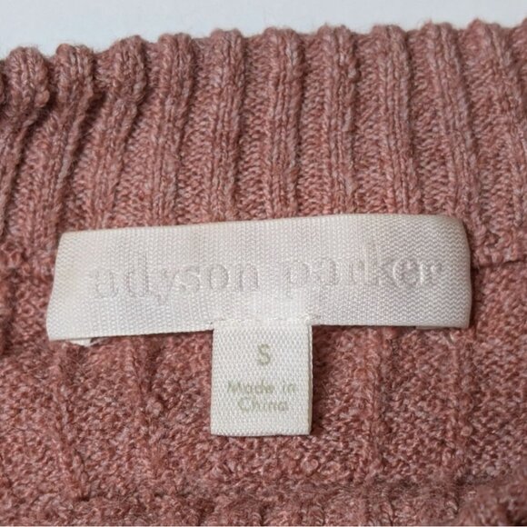 Adyson Parker Womens Ribbed Knit Pullover Sweater S Blouson Sleeves Dusty Rose - Picture 3 of 8